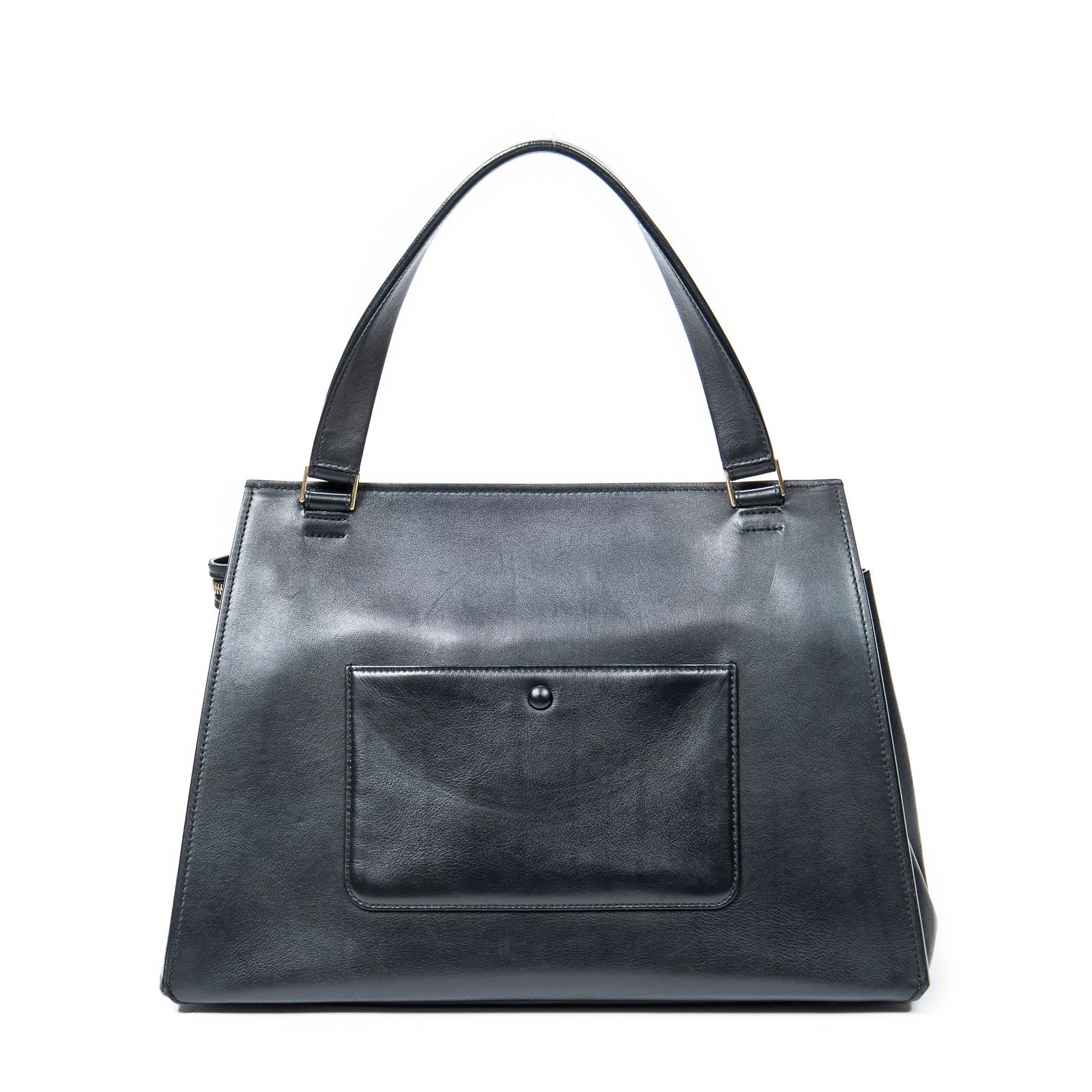 CELINE セリーヌ中バイ エッジブラック ベージュカーフスキンレザーA DECORATOM_COM_BR