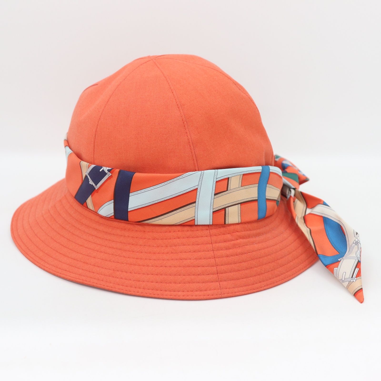 ITUFPNYIK0ZK HERMES エルメス バケットハット ツイリー オレンジ シルク 帽子 サイズ 57 レディース ポリエステル ビスコース WWW_SMP1DAWEKUDUS_SCH_ID
