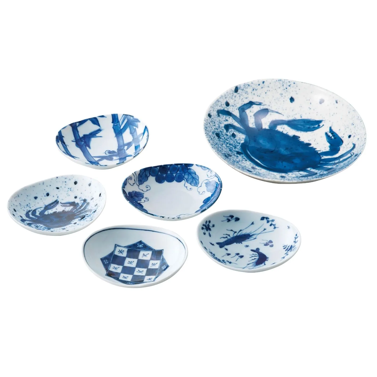 未使用　蔵珍窯　染付色絵魚型　向付　5枚組　　蟹文　海老文　魯山人 2025年最新】魯山人 蟹の人気アイテム - メルカリ