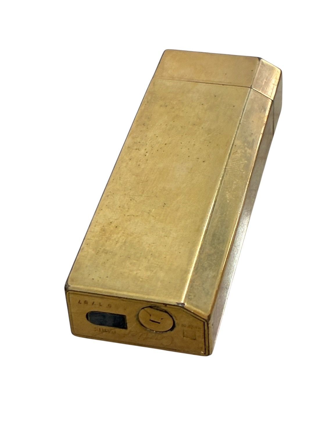 カルティエ ガスライター ゴールド 着火確認済。美品です!! カルティエ オーバル 総柄 ローラー式 ガス ライター ゴールド 火花