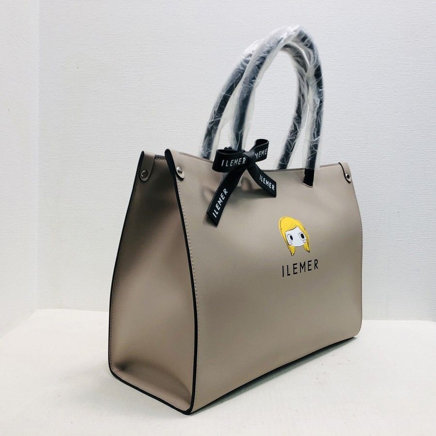 も*2様 【新品未使用】ILEMER VIVI スクエア トートバッグ グレージ 未使用品】ILEMER イルメール VIVI ビビ スクエアトートバッグ