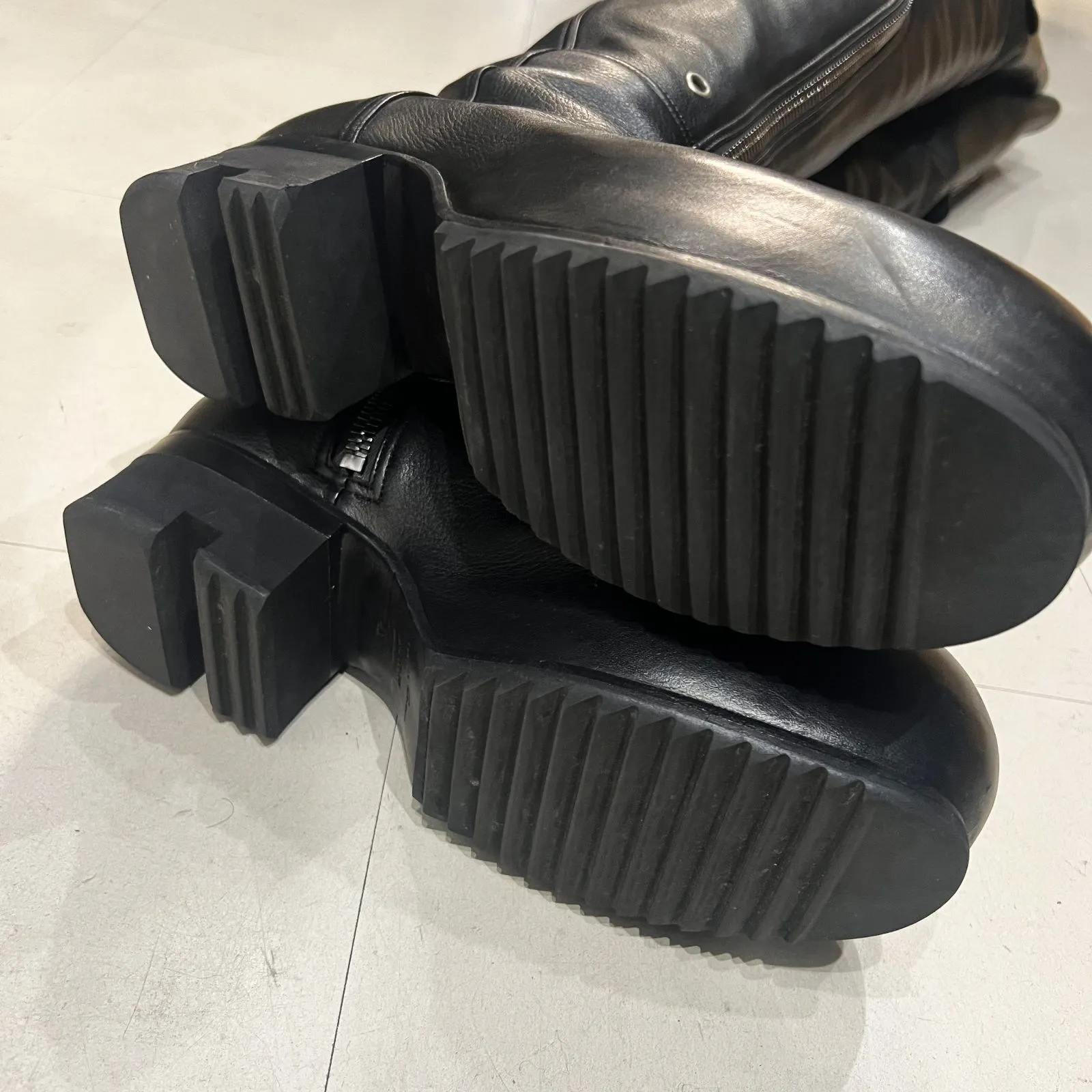 Rick Owens リックオウエンス Thigh-High Bauhaus Ballast Boots Black 