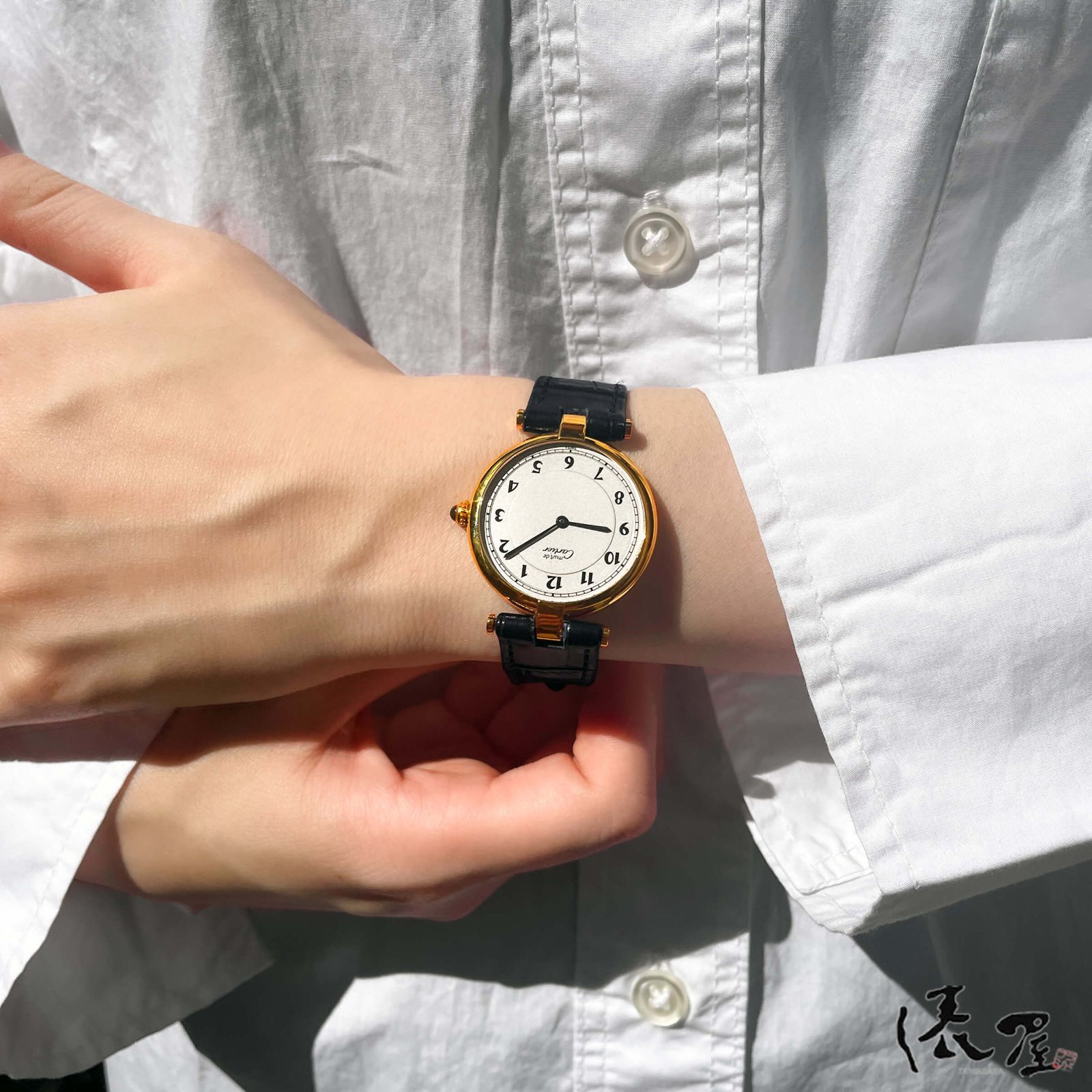 【仕上済】カルティエ マストヴァンドーム LM アラビア ラージサイズ メンズ レディース ヴィンテージ Cartier 時計 腕時計 中古【送料無料】