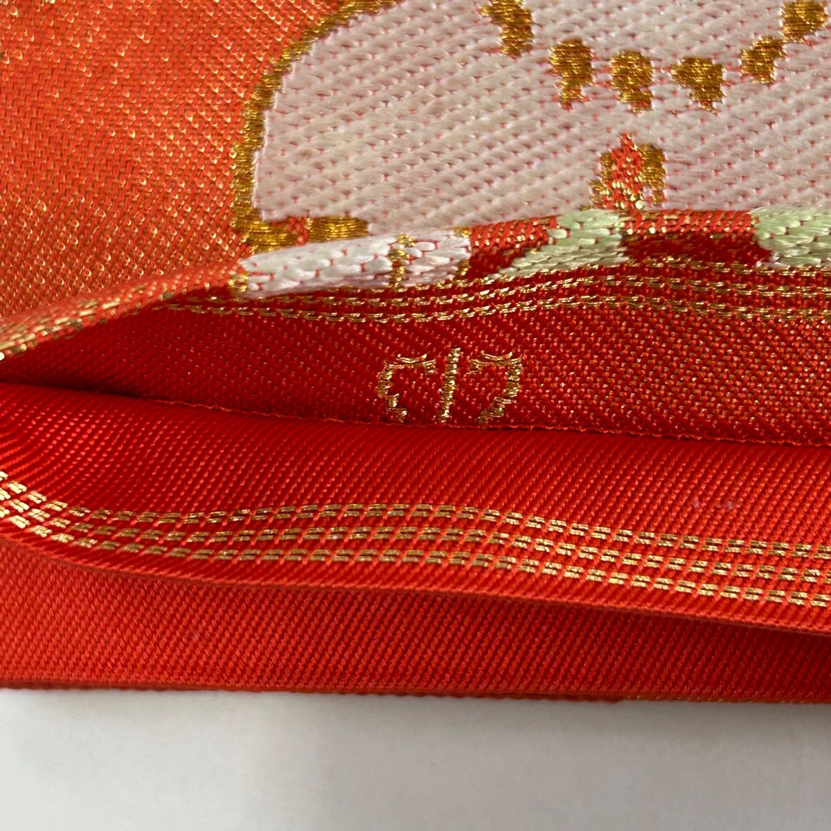 袋帯 美品 秀品 川島織物 落款あり 楓 色紙 金銀糸 箔 茶色 六通 正絹 中古