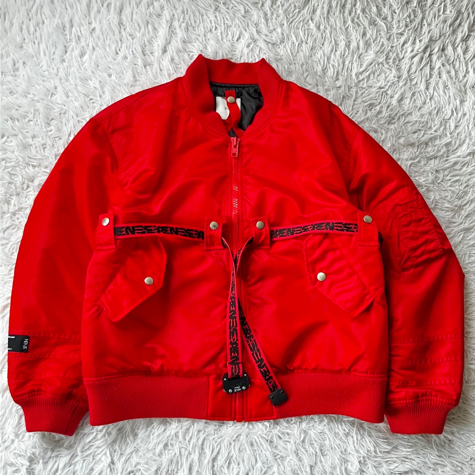 状態良 STUDIO SEVEN レッド MA-1ジャケット 2043 ボンバー