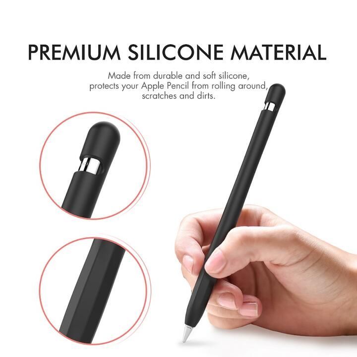 PT93 AHAStyle Apple Pencil 第1世代 用 シリコン製カバー 保護ケース 超薄型 超耐磨 最軽量 グレー