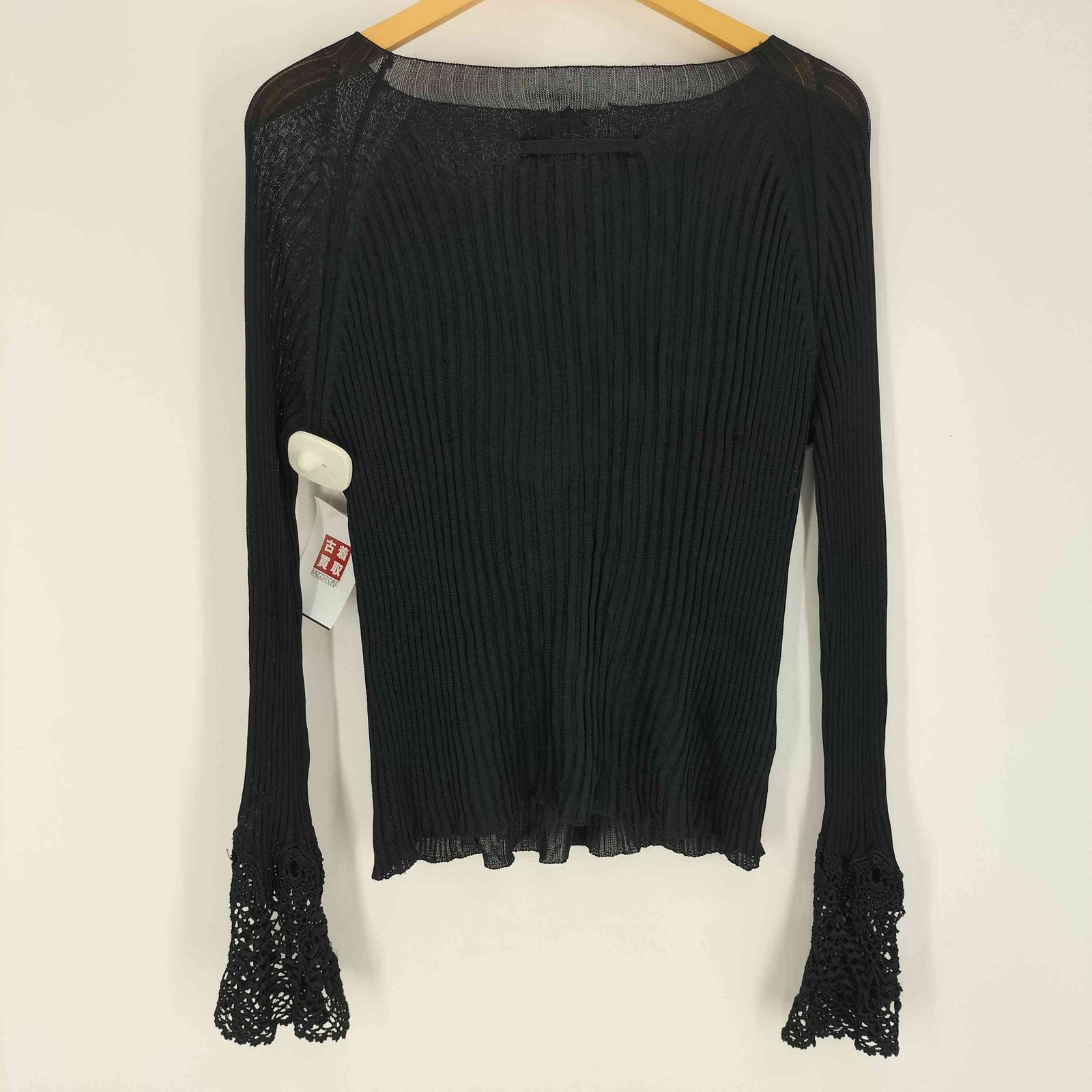 Jean Paul GAULTIER FEMME(ジャンポールゴルチエフェム) 袖レース モックネック レーヨン リブ ニット カットソー パワーネット レディース EUR：40 【中古】【ブランド古着バズストア】 ジャンポールゴルチエフェム Jean Paul GAULTIER FEMME 袖レース