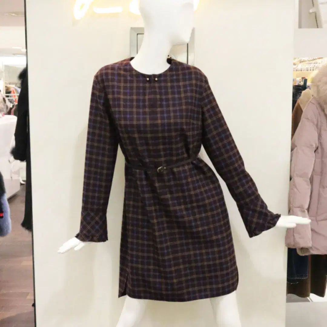 Gカット g ー cut つぶす チェック柄ワンピース 55