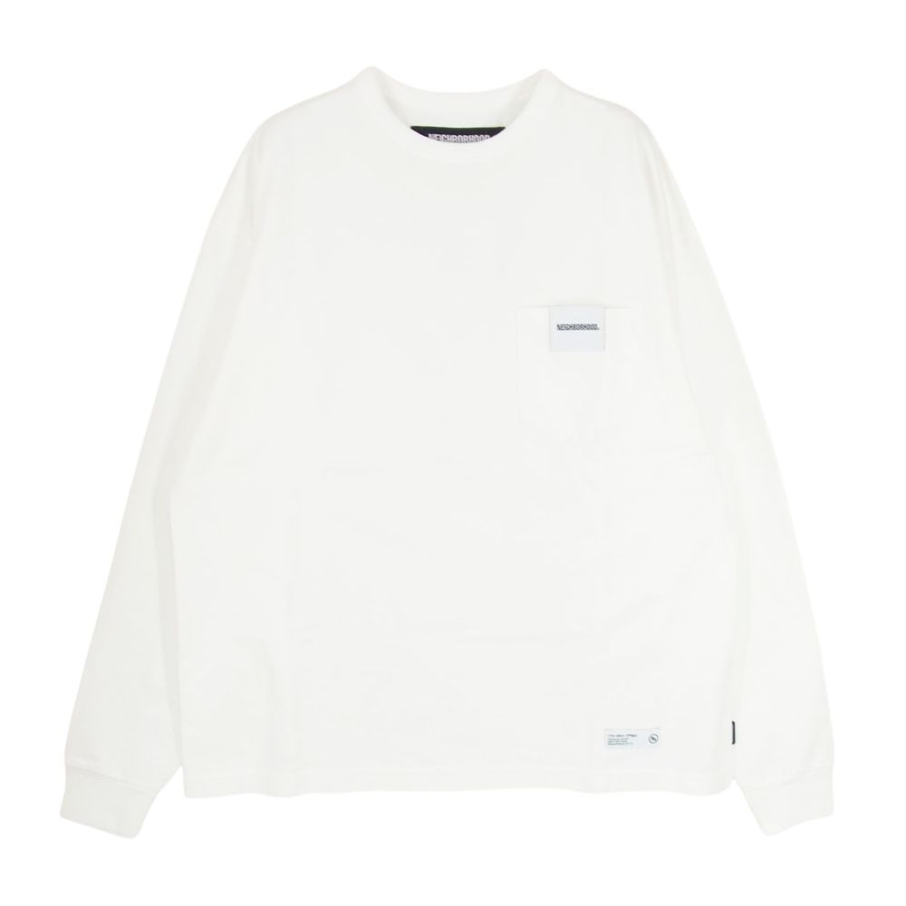 NEIGHBORHOOD ネイバーフッド 24AW 242fpnh-csm10 CLASSIC-P CREWNECK LS コットン ポケット 長袖 クルーネック Tシャツ ホワイト系 M【極上美品】【中古】 NEIGHBORHOOD ネイバーフッド 24AW 242fpnh-csm10 CLASSIC-P CREWNECK