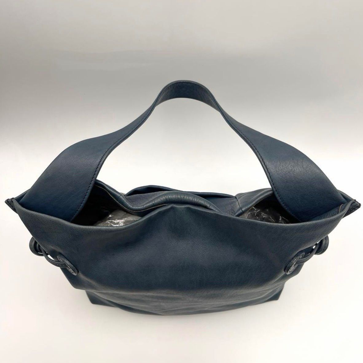 希少色！美品 genten ワンショルダー トートバッグ ソーロ ブルー 青 