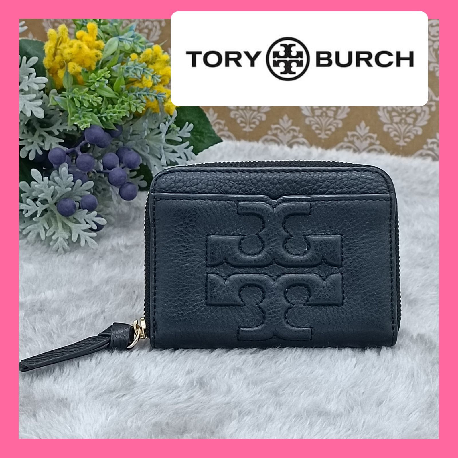 TORY BURCH 》 ☆美品☆ トリーバーチ ジップコインケース キーリング付 48311 ボンベティー コインケース 小銭入れ ロゴエンボス加工  本革 ブラック 送料無料・匿名配送・最短即日発送いたします！ 276 - メルカリ