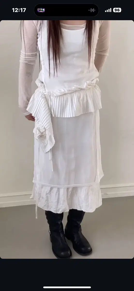 何もかも何もない メッシュ レイヤード スカート MESH LAYERED MIDI SKI