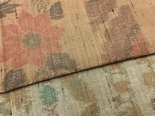 平和屋着物▽本場小千谷紬 単衣 百柄 繋ぎ絣 手織り 正絹 逸品