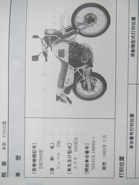 ジェベル 200 サービスマニュアル パーツリスト ジェベル200 パーツ