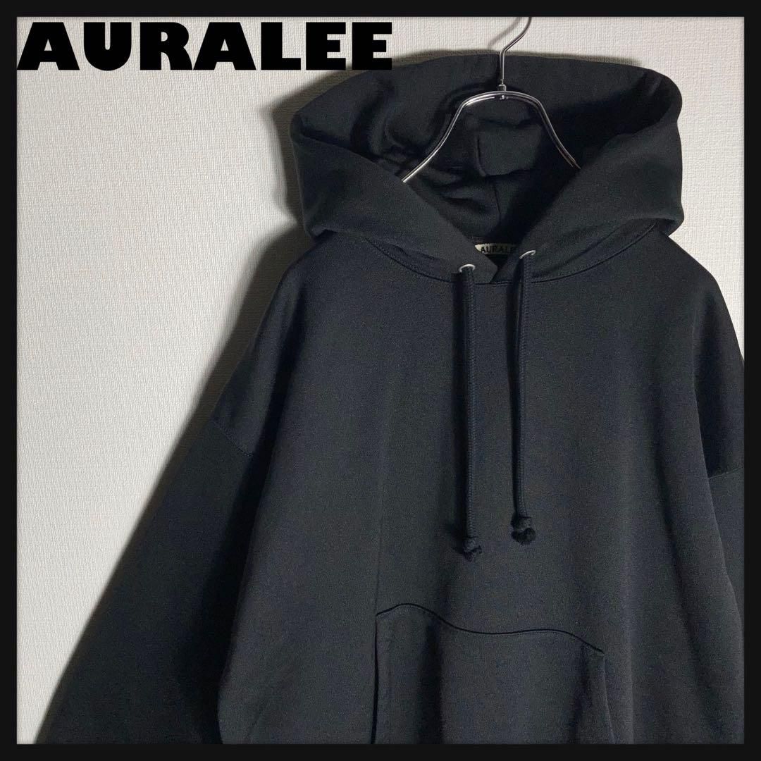 AURALEE ブラック フード付きパーカー サイズ4 極美品】AURALEE 肉厚パーカー A9AP01PU 黒 サイズ4 - メルカリ