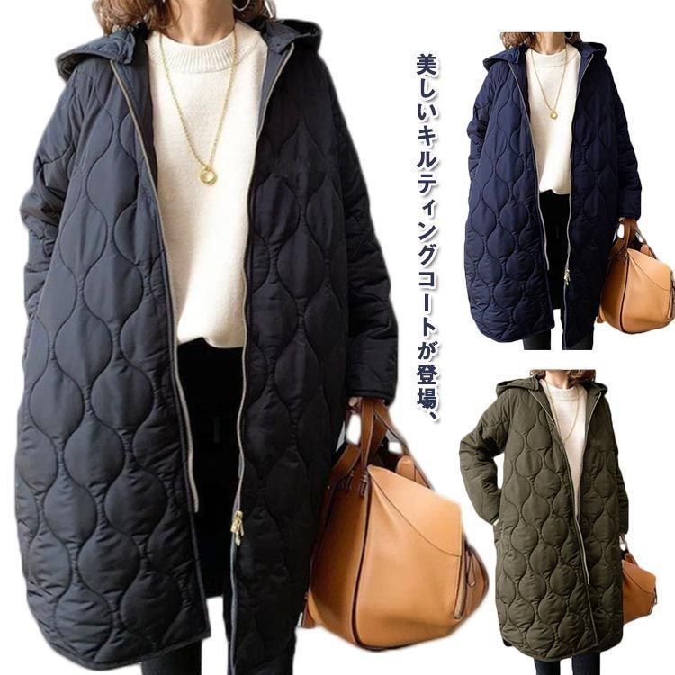 キルティングコート レディース 中綿コート リバーシブル 通勤 軽量 薄手の中綿コートコート インナーダウン としても使える ノー アウター 上着 ダウンジャケット ロング 冬 サニーヒート イ lj7414