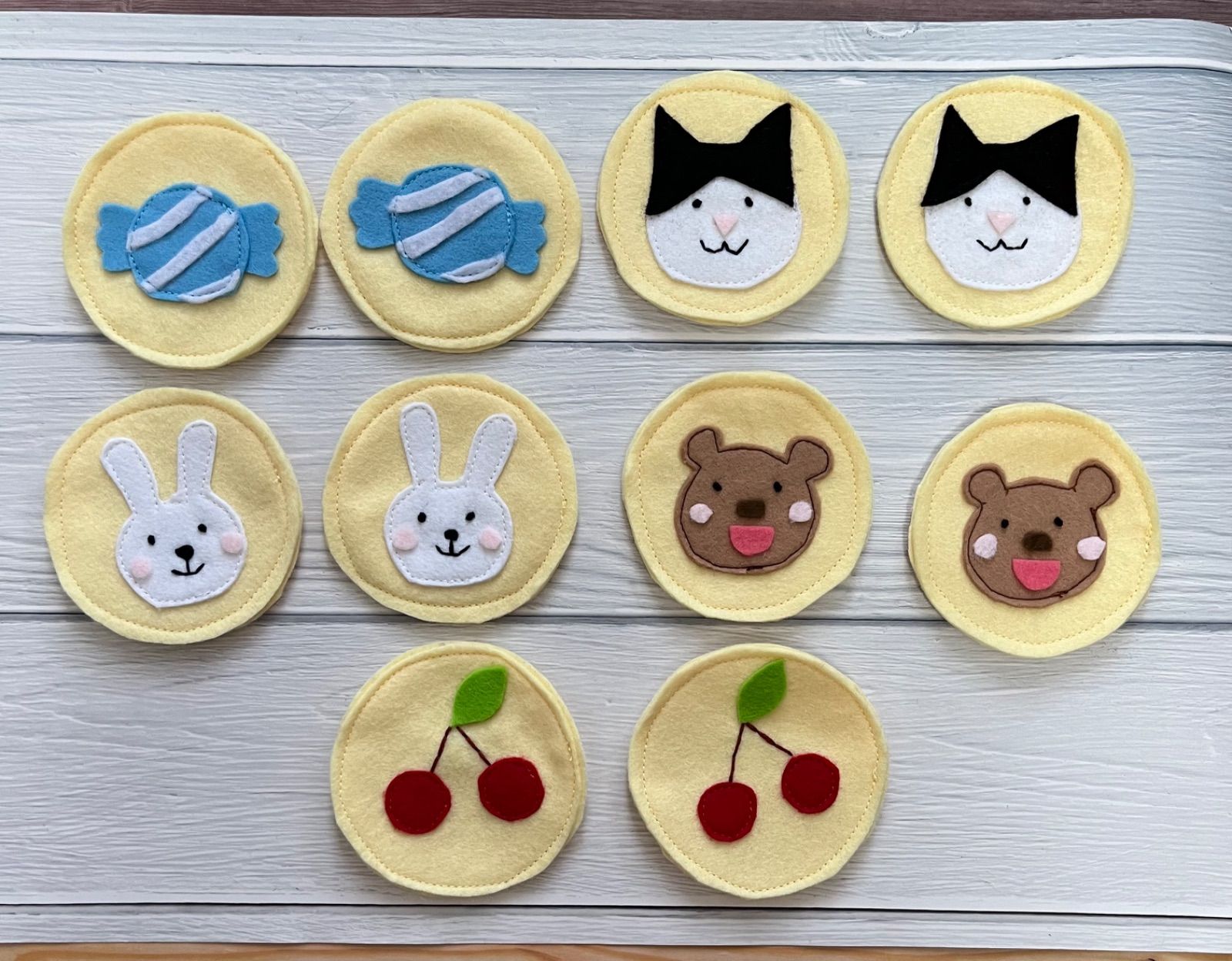 PE103☆フェルト知育玩具 絵合わせ 神経衰弱 ハンドメイド おもちゃ