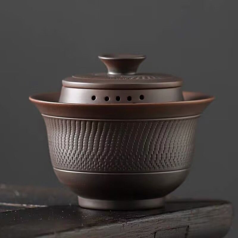 紫陶の蓋碗