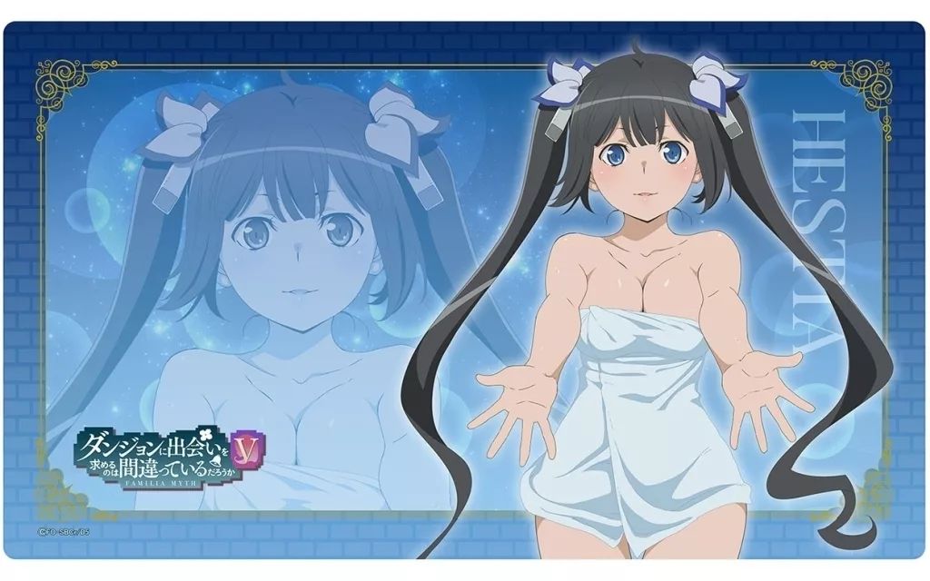 【中古】雑貨 ヘスティア 描き下ろし ラバーマット 「ダンジョンに出会いを求めるのは間違っているだろうかV」