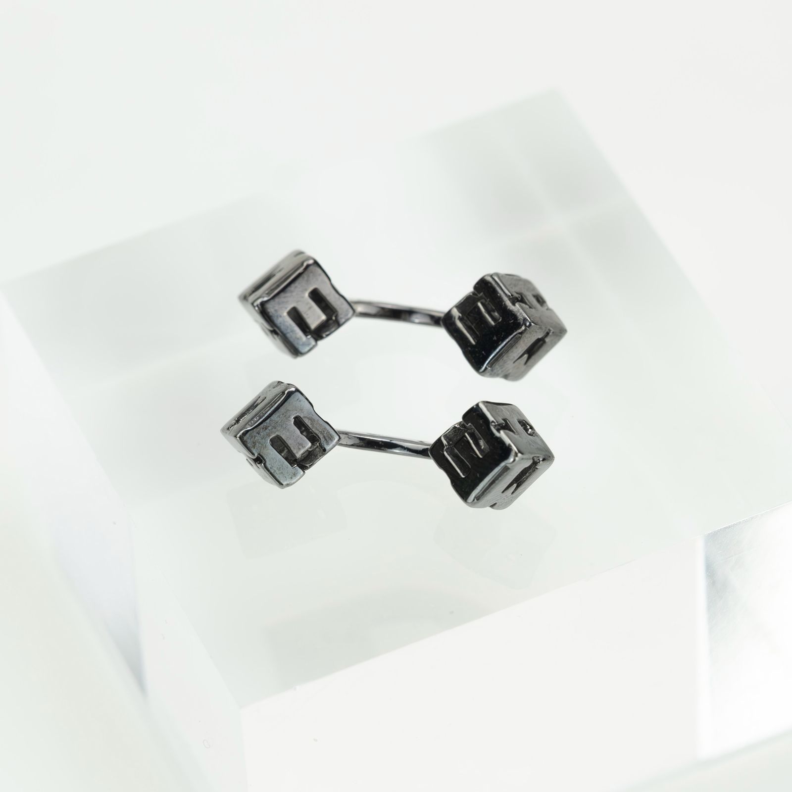エルメス ロゴ キューブ カフリンクス カフス シルバー メンズ SV925