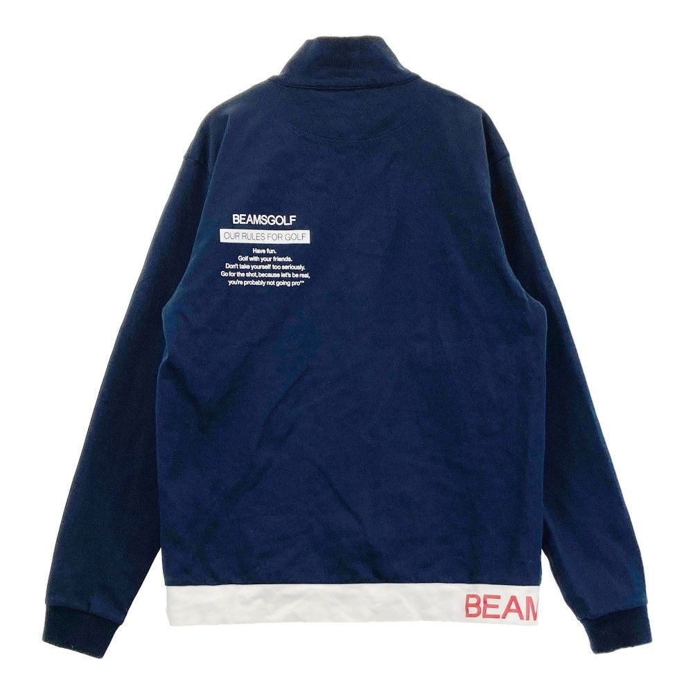 サイズ：L BEAMS GOLF ビームスゴルフ  長袖ハーフジップTシャツ  ネイビー系 [240101466247] ゴルフウェア メンズ ストスト サイズ：L BEAMS GOLF ビームスゴルフ 長袖ハーフジップTシャツ