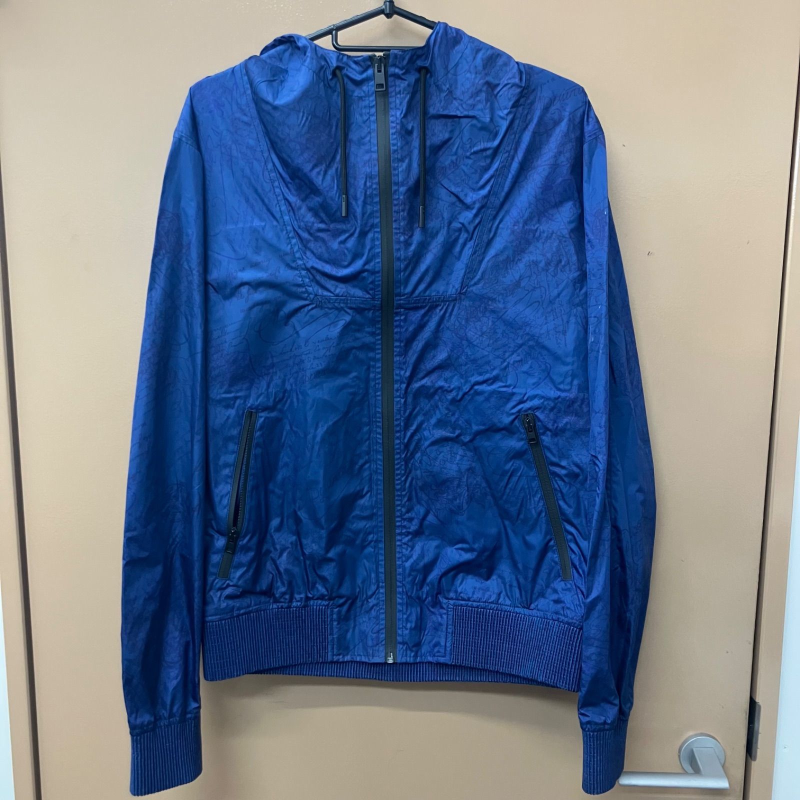 美品 Berluti ベルルッティ スクリット パーカ ブルゾン ◎Berluti ベルルッティ スクリット パーカ ブルゾン ネイビー 青