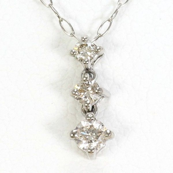 K10WG ネックレス NECKLACE ダイヤ 0.10 総重量約0.5g 約40cm