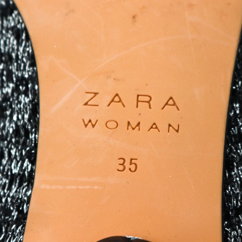 ザラ メッシュパンプス ポインテッドトゥ ローヒール シューズ 35 ZARA