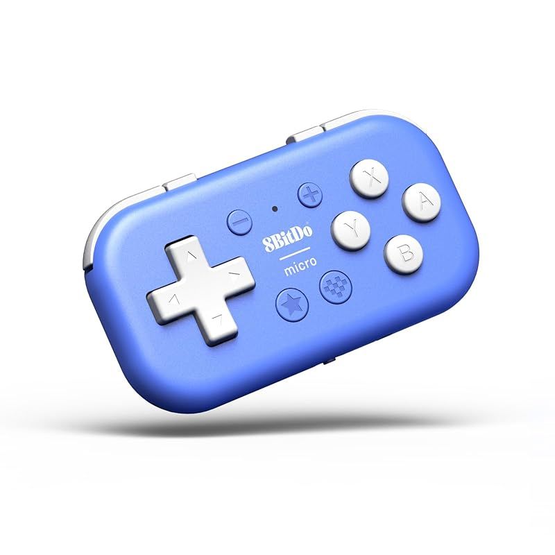 8BitDo Micro BluetoothゲームパッドポケットサイズミニコントローラSwitch、Android、Raspberry Pi用、キーボードモード対応(Blue)