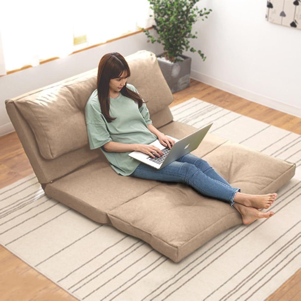 ソファーベッド 一人用 ローソファー ペットガード生地 ソファー 幅