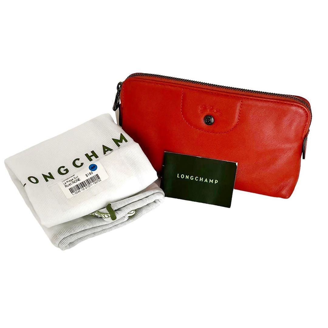 LONGCHAMP ロンシャン セカンドバッグ ポーチ キャンバス レザー LONGCHAMP ロンシャン セカンドバッグ ポーチ キャンバス レザー