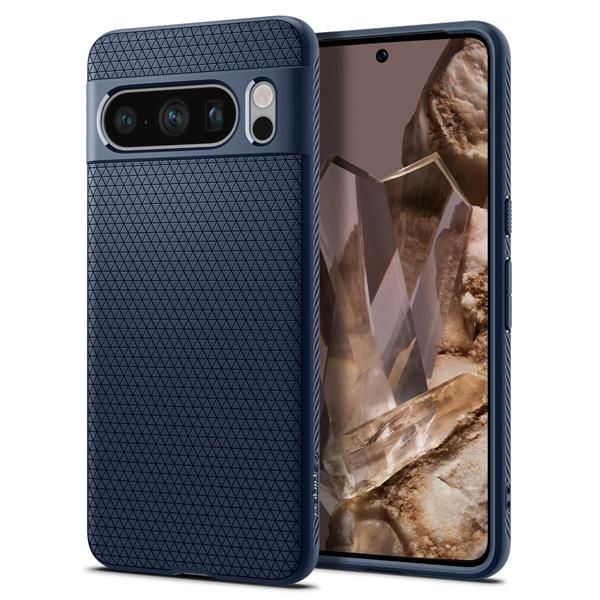 Pixel 8 Pro_ネイビー・ブルー Spigen Google Pixel 8 Pro ケース TPU ソフトケース 耐衝撃 米軍MIL規格取得 カメラ保護 傷防止 衝撃吸収 Qi充電 ワイヤレス充電 リキッド・エアー ACS06312 (ネイビーブルー