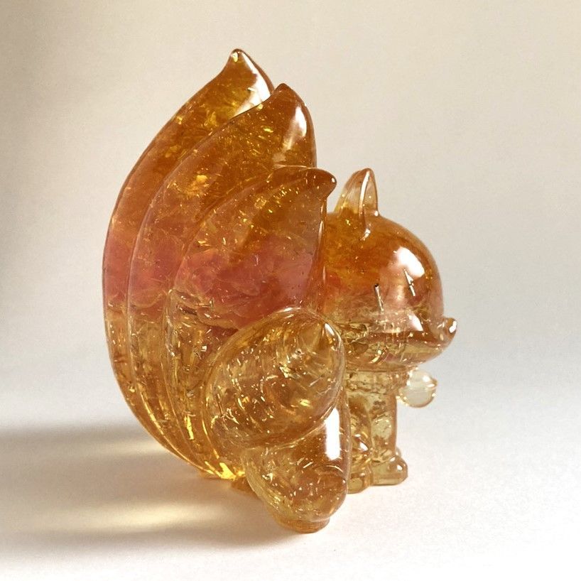 SHOPS】オルゴナイト 天然石 九尾の狐 幸福 引き寄せる 九尾キツネ 黄