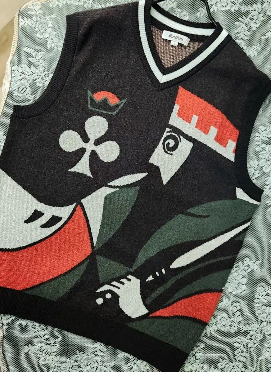 ジャガード ニットベスト