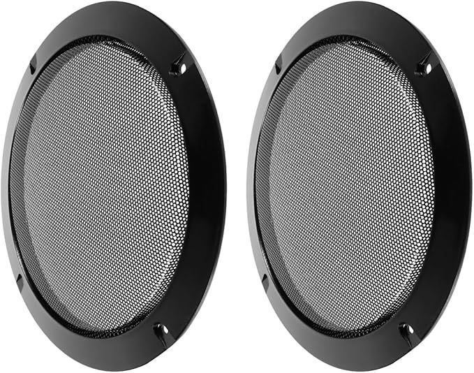  【在庫処分】ledmomo 2個 6.5インチ スピーカーグリルカバー 車用汎用 16/17cm対応 ブラック 鉄ネット製 左右セット 修理 交換用 防塵保護 スピーカーカバー 応募券