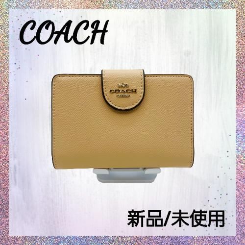 COACH ミディアムコーナー ジップウォレット ベージュ系