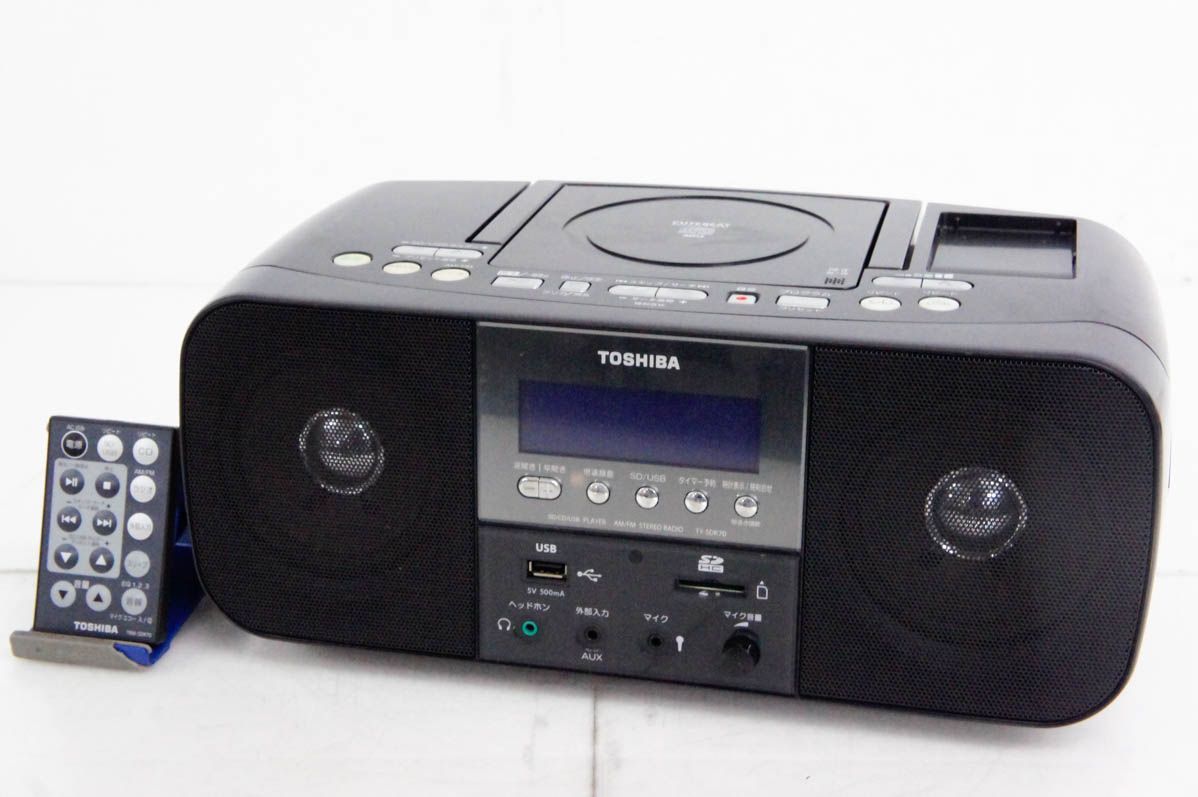 TOSHIBA CUTEBEAT SD/USB/CDラジオ (リモコン付) ブラック TY-SDK70 (K)