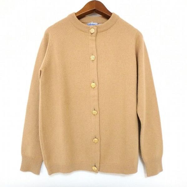 #wnc バランタイン BALLANTYNE カーディガン 92cm 36 ベージュ 金ボタン カシミヤ スコットランド製 レディース [922937]