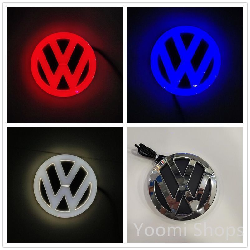 新品未使用 フォルクスワーゲン VW 4D LEDエンブレム 交換式 11cm*11cm ブルー/ホワイト/ レッド 3色選択 kkk