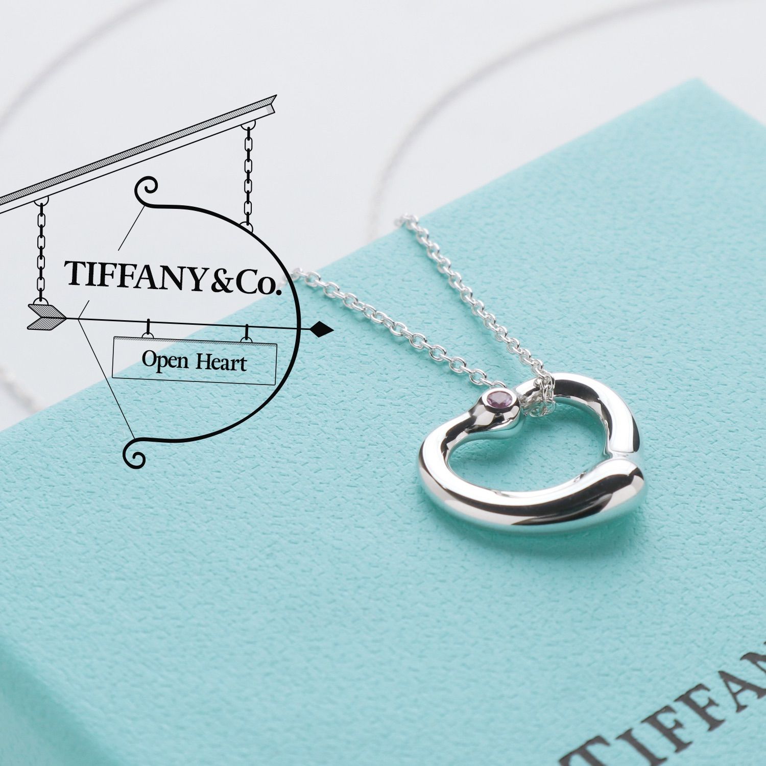 ◇極美品 TIFFANY&Co. ティファニーオープンハート ピンク