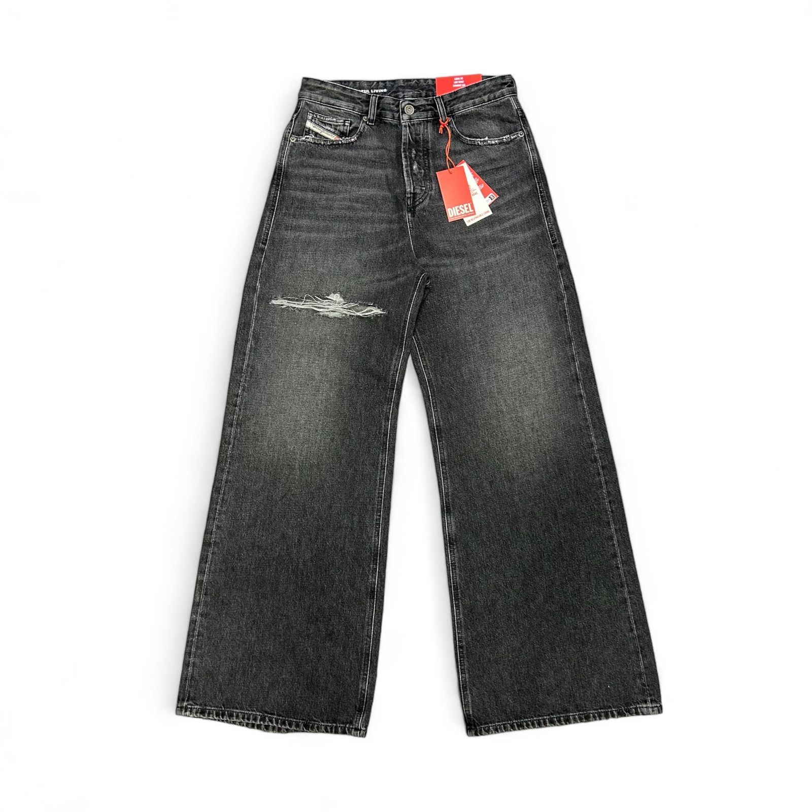 DIESELダメージデニムW27 FLOY DIESEL 「DIESEL」 ダメージ加工デニムパンツ 27 ネイビー