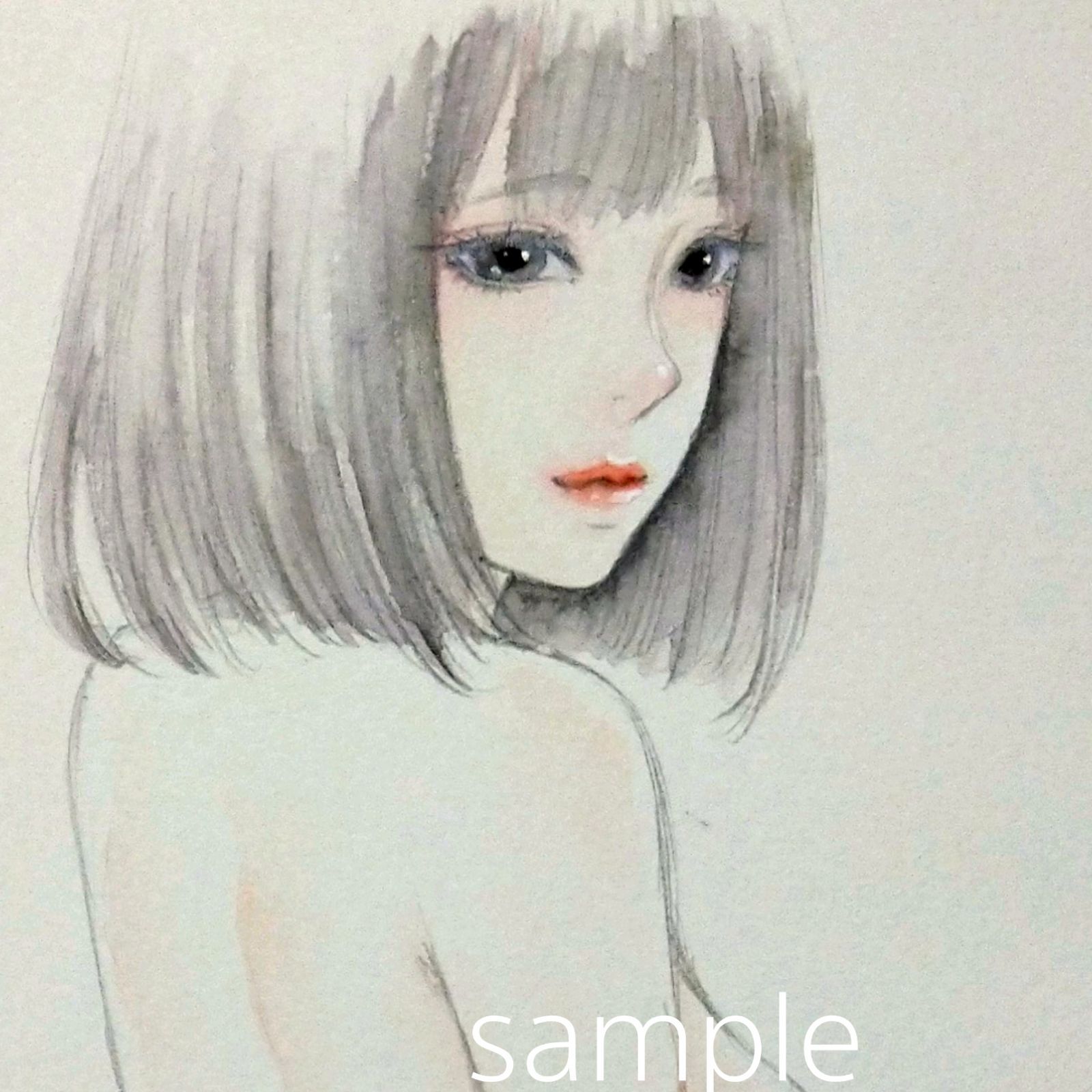 肉筆原画 水彩画 ヌード 裸婦画 ドローイング 絵画 アナログ