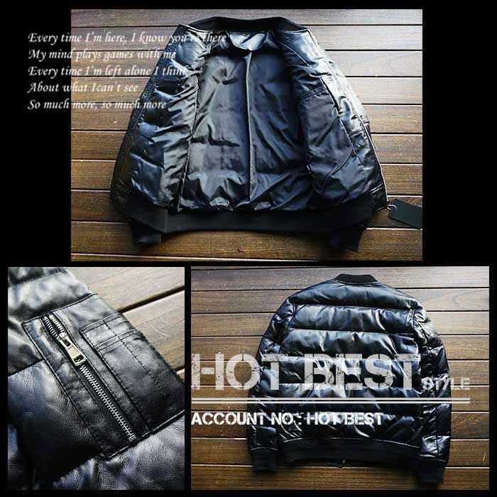 Gabriel 羊革 MA-1タイプ レザーダウンジャケット 4XL｜ファッション