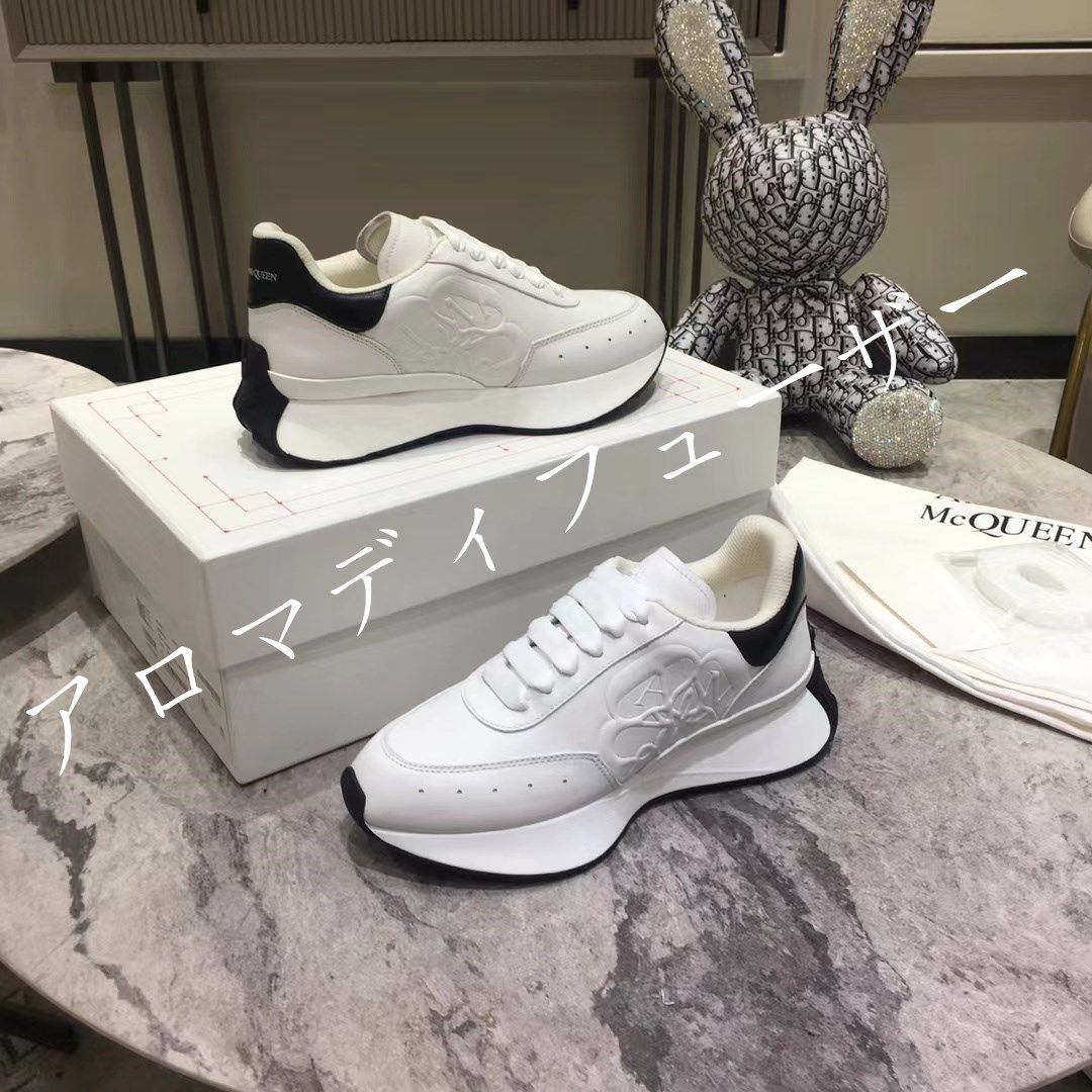 箱付 Alexander McQueen スプリントランナー レザースニーカー 男女兼用 - メルカリ