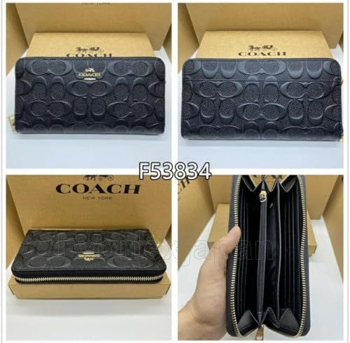 コーチ] COACH長財布 F53834 ブラック IMBLK シグネチャー レディース [アウトレット品] - メルカリ