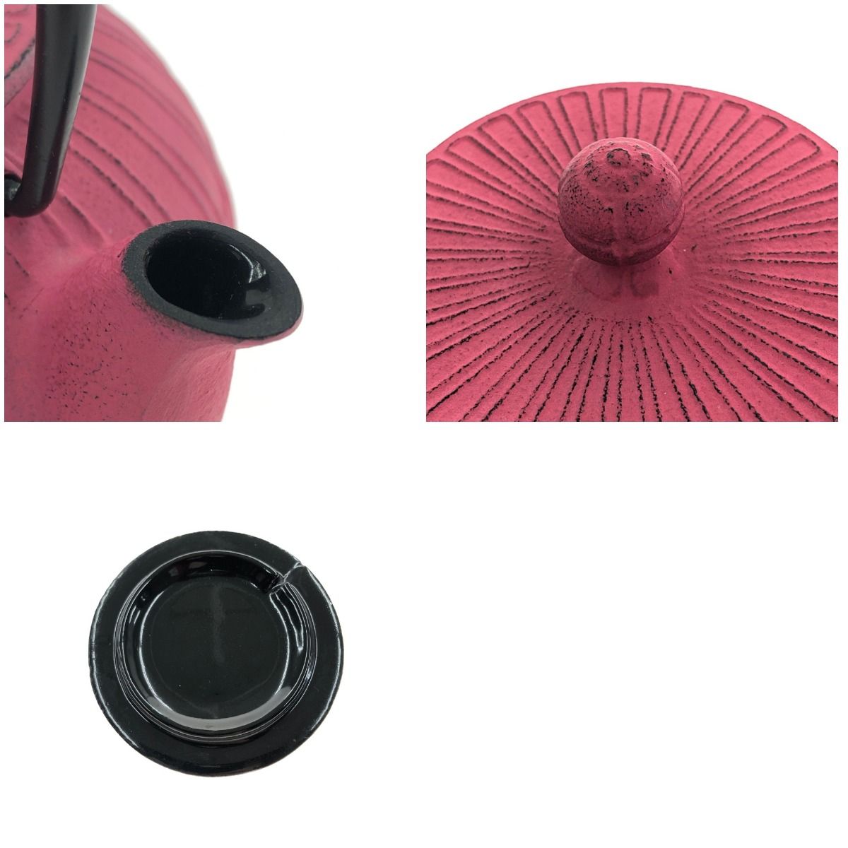 〇〇アンシャンテジャポン カラーポット ポット敷 2点セット 南部鉄器 鉄瓶 急須 ピンク 〇〇アンシャンテジャポン カラーポット ポット敷 2点セット