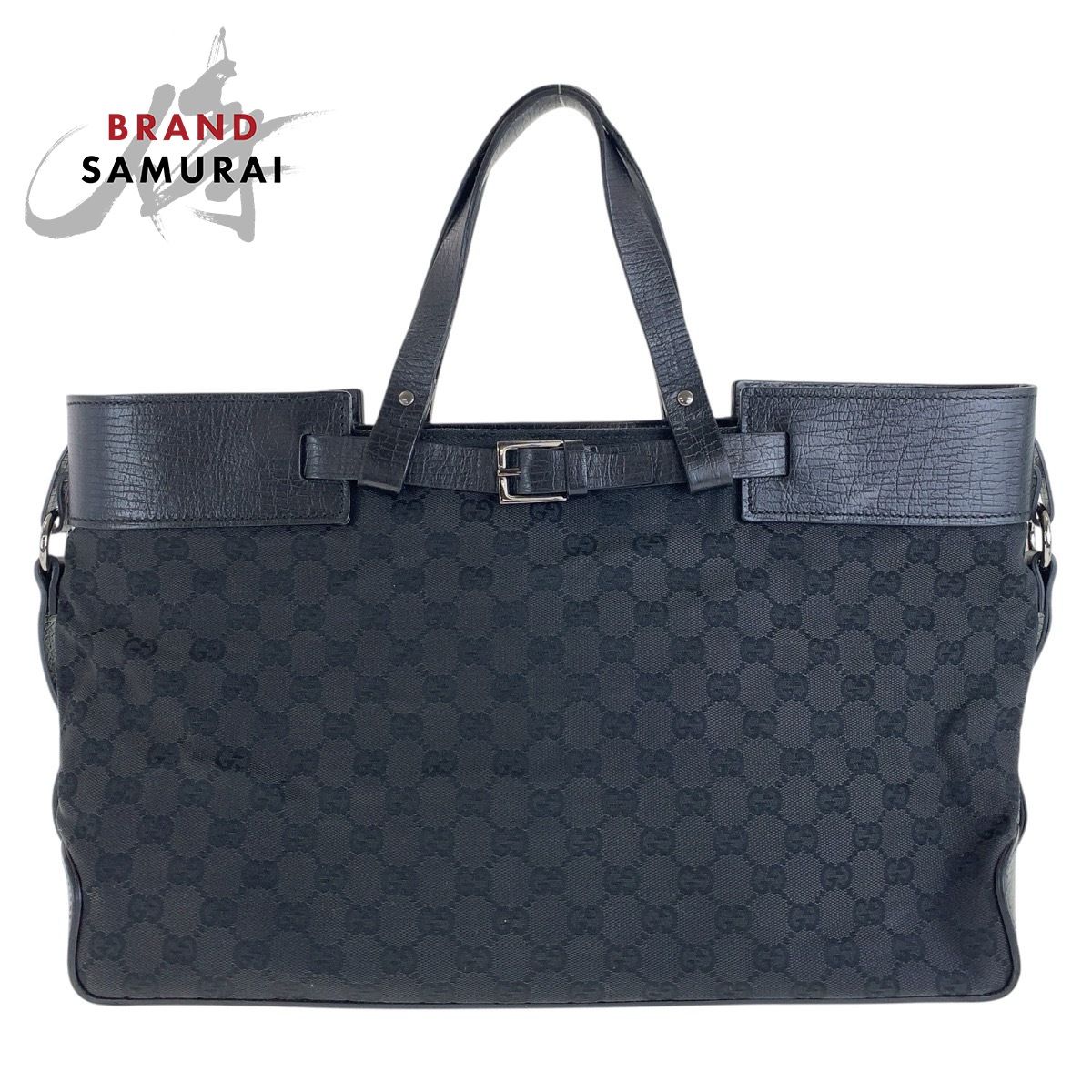 GUCCI グッチ ブラック 黒 シルバー金具 GGキャンバス/レザー 106251 