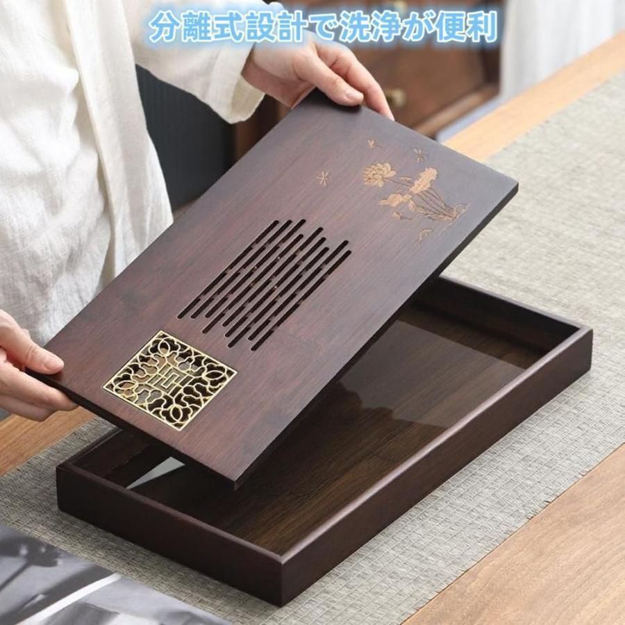トレイ 排水 茶盤 竹の茶皿 茶台茶皿 貯水式茶盤 茶器 ティー
