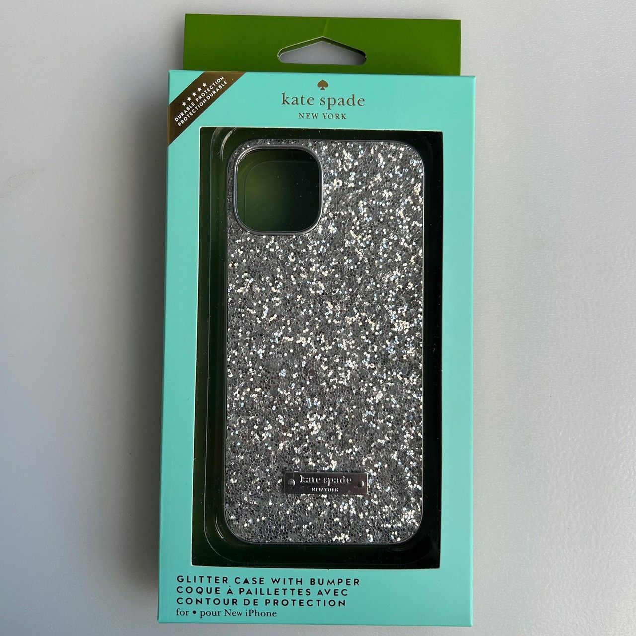 【あ】新品　未使用　ケイトスペード　iPhone15 ラメ　フラワー kate spade NEW YORK ケイトスペード iPhone15/14/13 15pro