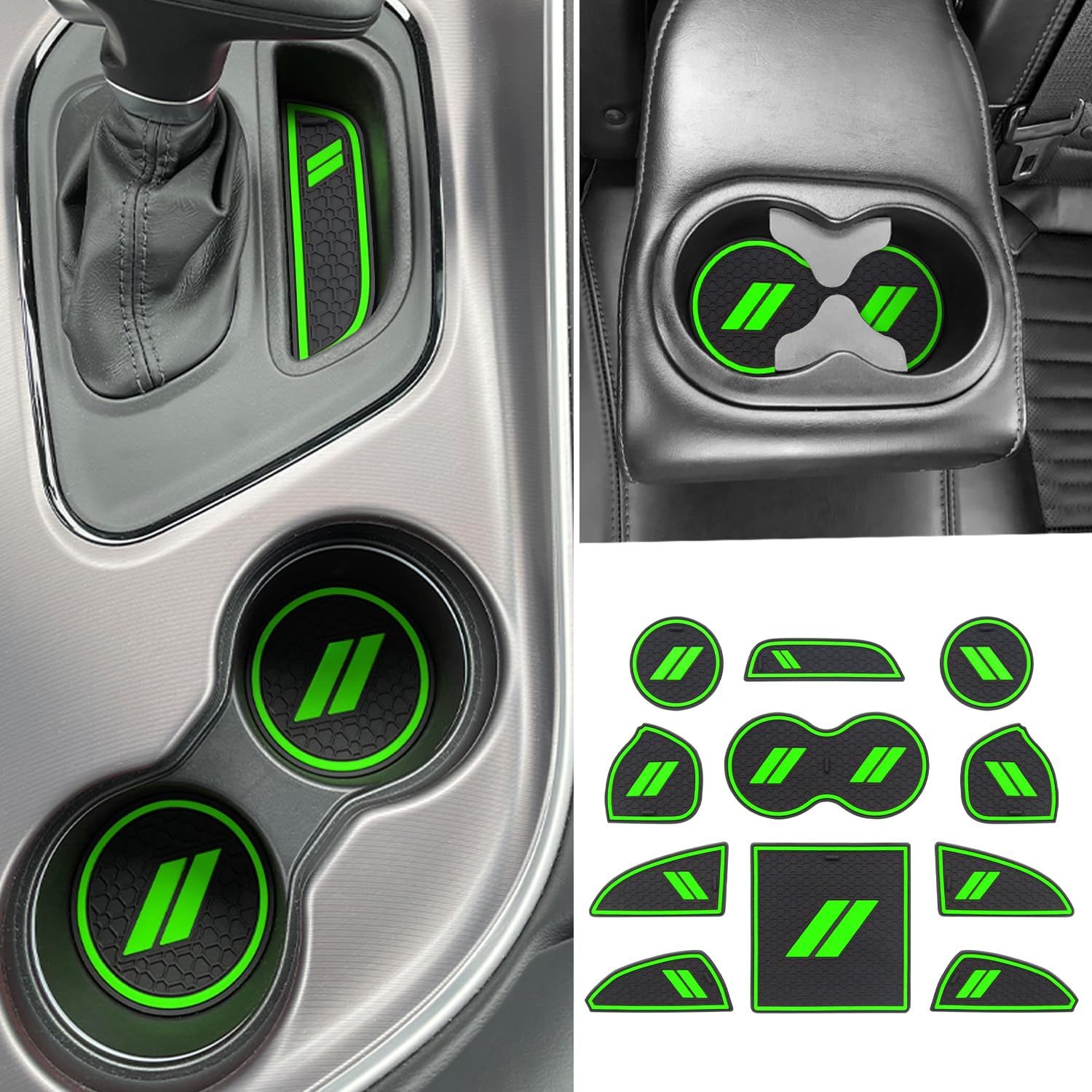 REMOCH ほこり防止ライナー ダッジ チャレンジャー アクセサリー用 2015-2022 カスタムカップホルダーインサート インテリア センターコンソールライナー インテリア ドア ポケット マットパッ